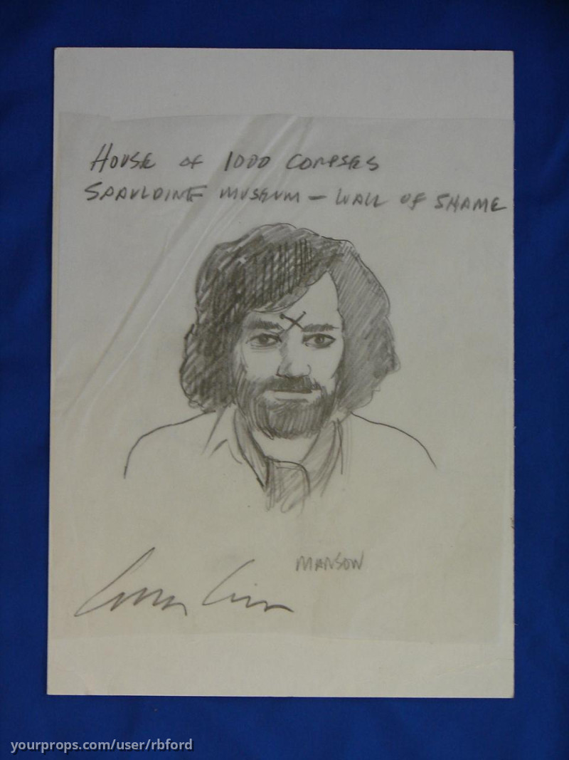 Original Charles Manson Illustration Artwork – House of 1000 Corpses (2003) – image 1
