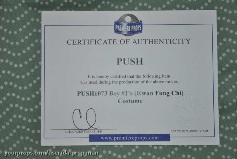Push Kwan Fung Chi Screen Worn Shirt COA – Push (2009) – image 3