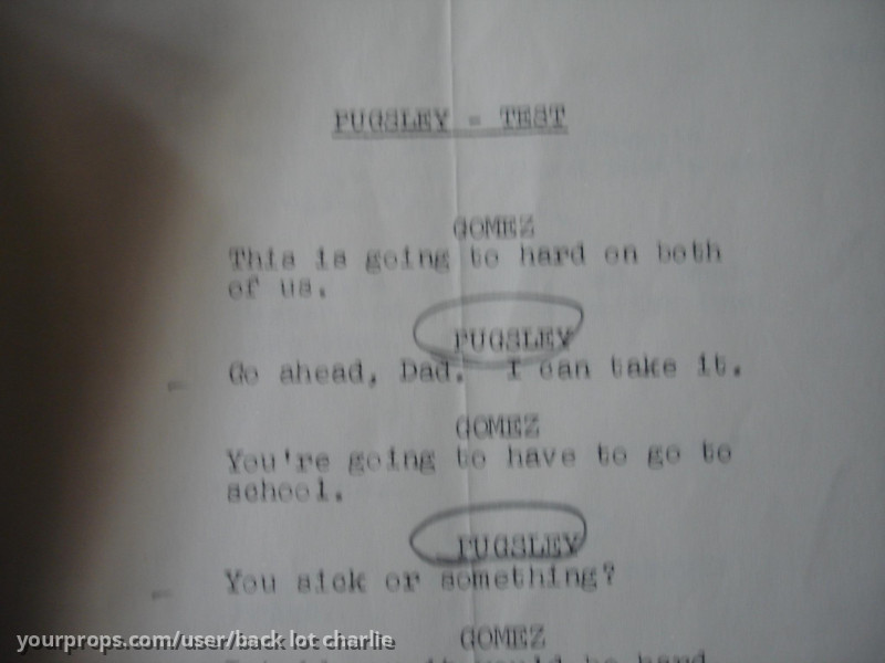 PUGSLEY 1964 AUDITION SCRIPT- Ken Weatherwax- THE ADDAMS FAMILY -Chas Addams Prop – The Addams Family (1964) – image 2