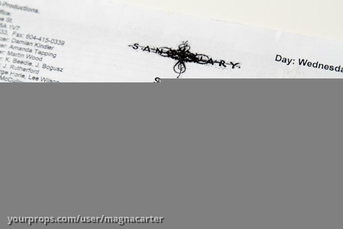 crew call sheet from season 4 – Sanctuary (2008) – image 2