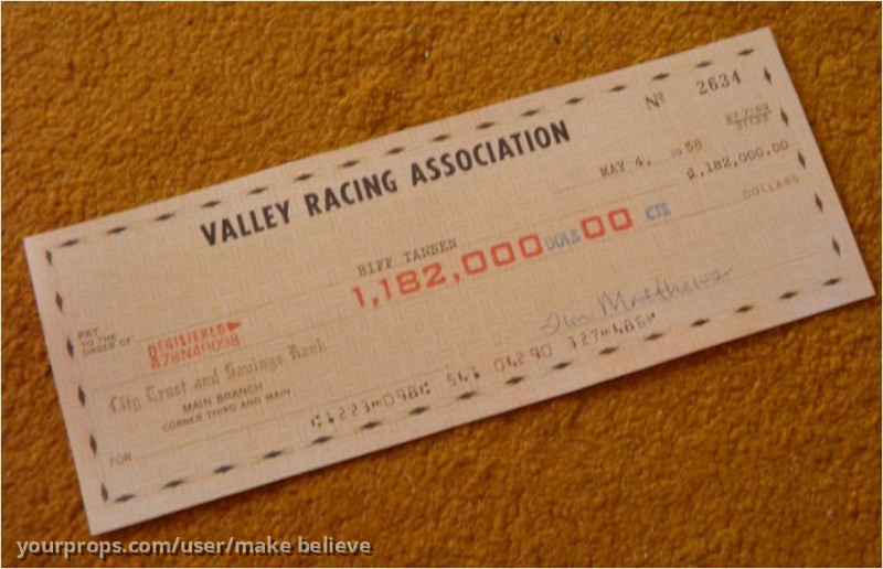 Biff's check replica – Back to the Future (1985) – image 1