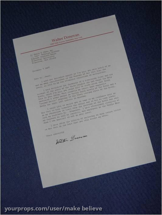 Donovan's letter – Indiana Jones and the Last Crusade (1989) – image 1