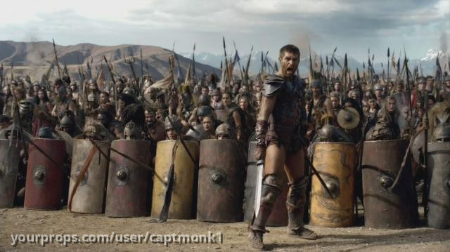 SPARTACUS REBEL HELMET CHEST PIECE PANTS & GREAVES – AfterBuzz TV's Spartacus: War of the Damned After Show (2013) – image 5