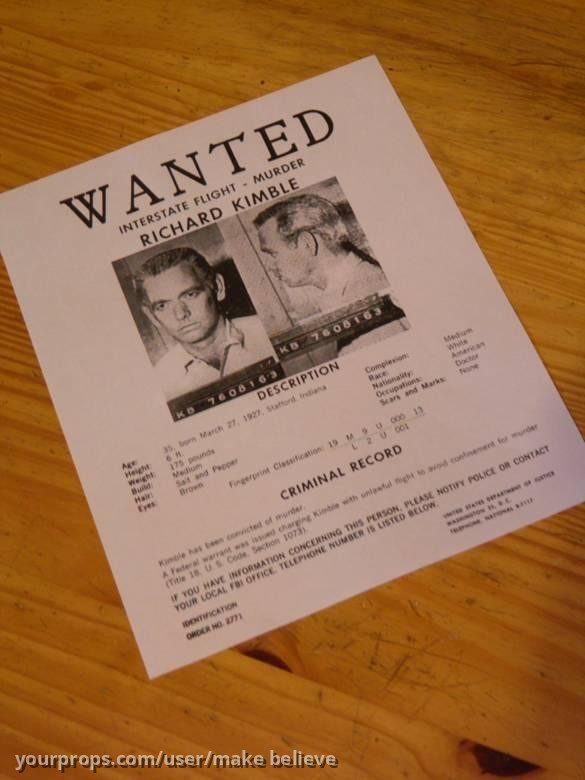 Wanted flyer – The Fugitive (1963) – image 1