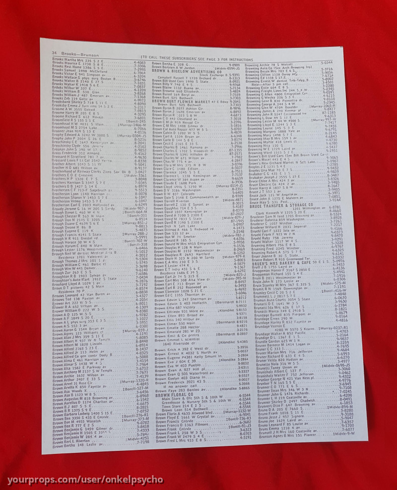 Phonebook Page – Back to the Future (1985) – image 1