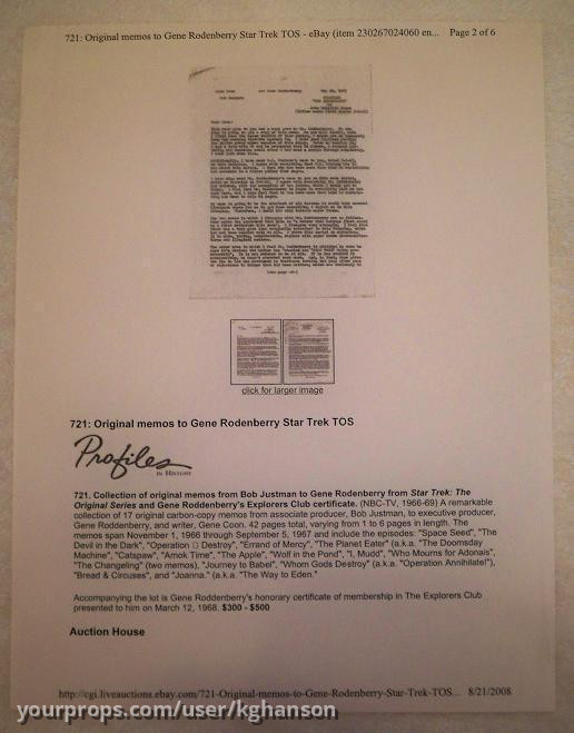 Production Memo - 'Joanna' (a.k.a. 'The Way to Eden') – Star Trek (1966) – image 3