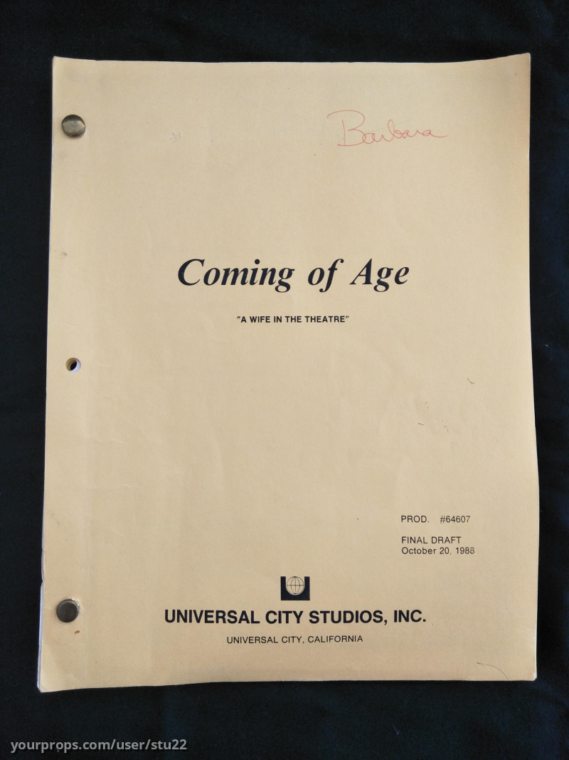 Production Used Script – Coming of Age (1988) – image 1