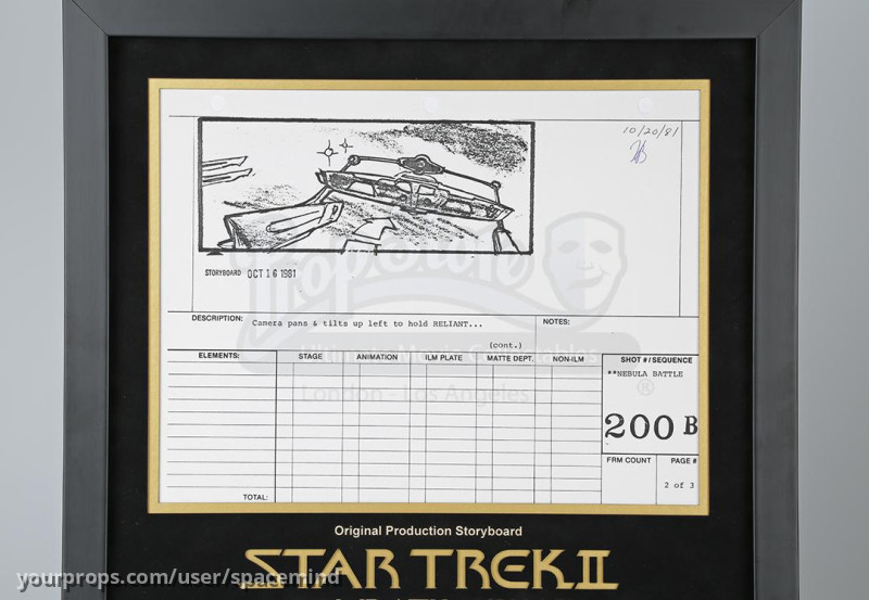 Reliant in Nebula Signed Production Storyboard – Star Trek II: The Wrath of Khan (1982) – image 2