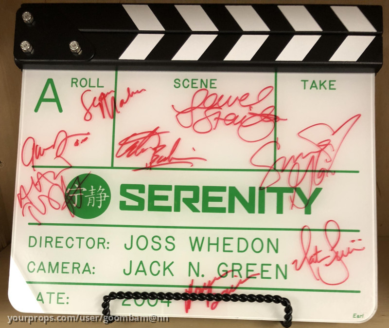 Slate autographed by crew. – Serenity (2005) – image 1