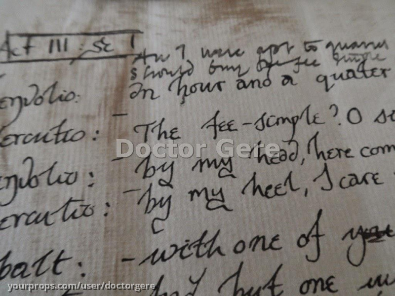 Mercutio´s (Ben Affleck) Script Pages – Shakespeare in Love (1998) – image 2