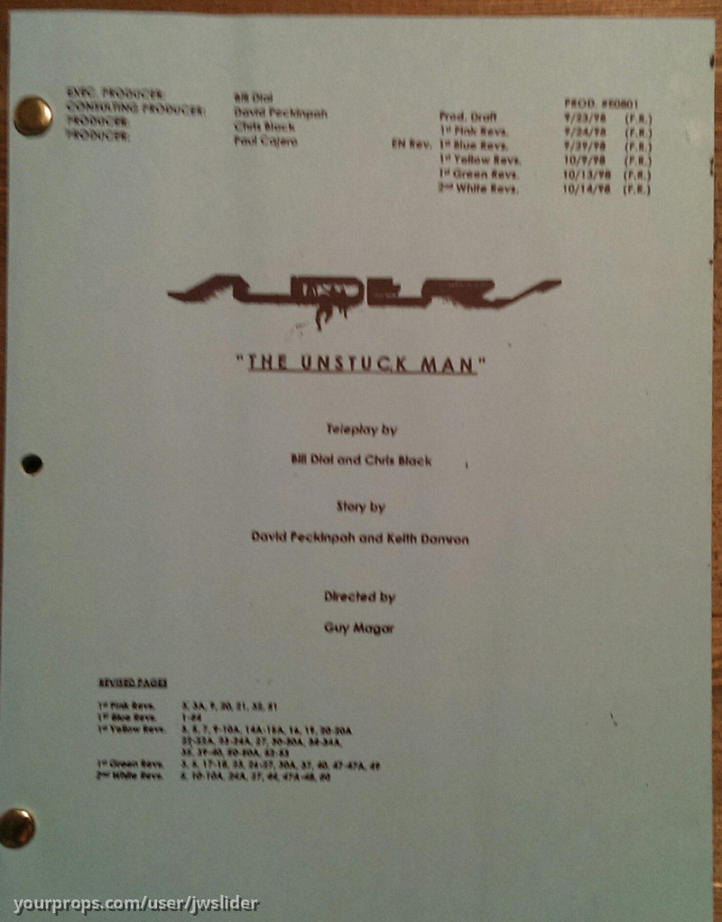 Sliders Script - "The Unstuck Man" – Sliders (1995) – image 1