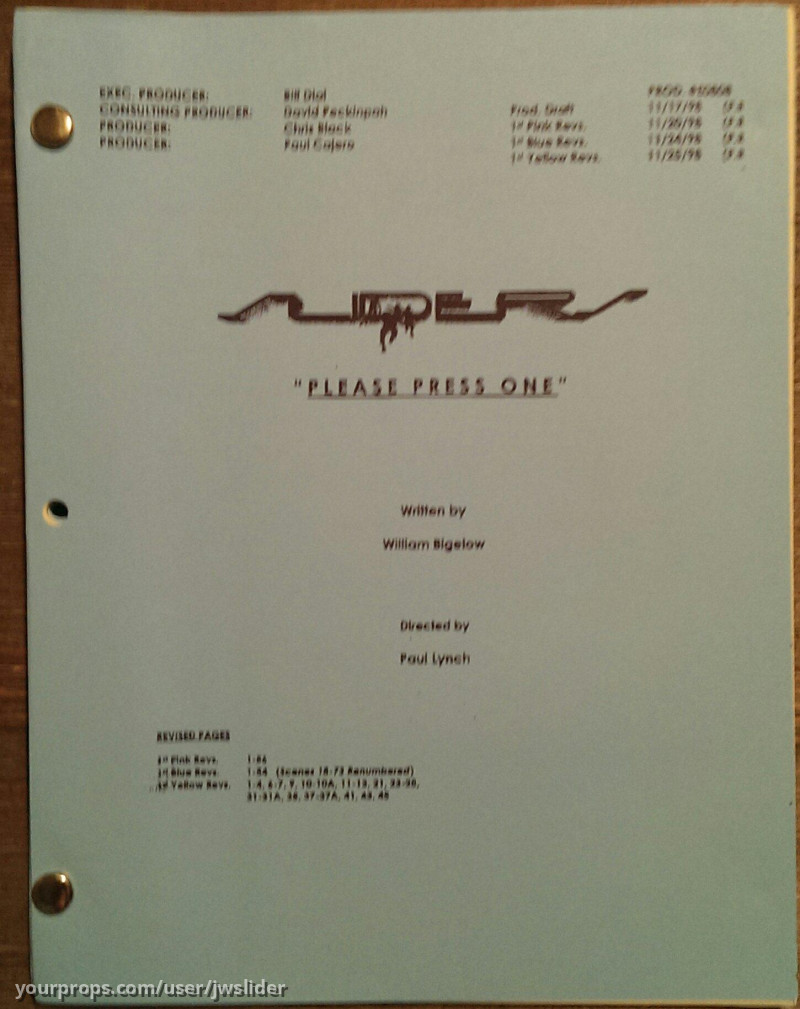 Sliders Script - "Please Press One" – Sliders (1995) – image 1