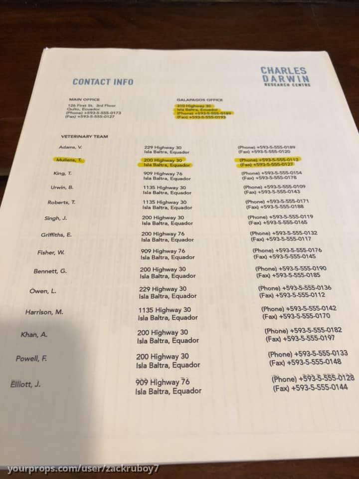 Charles Darwin Research Center Contact Info – Schitt's Creek (2015) – image 1