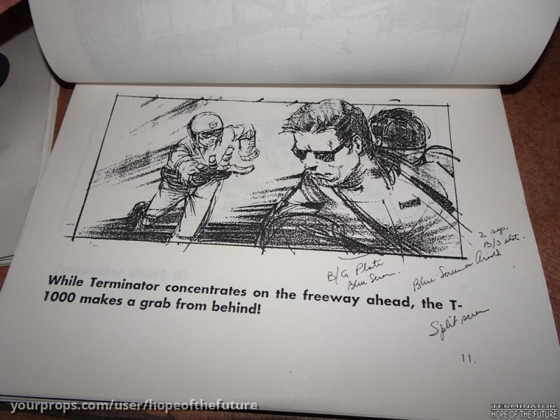 T2-3D storyboards original version of the show with notes about special effects. – T2 3-D: Battle Across Time (1996) – image 3