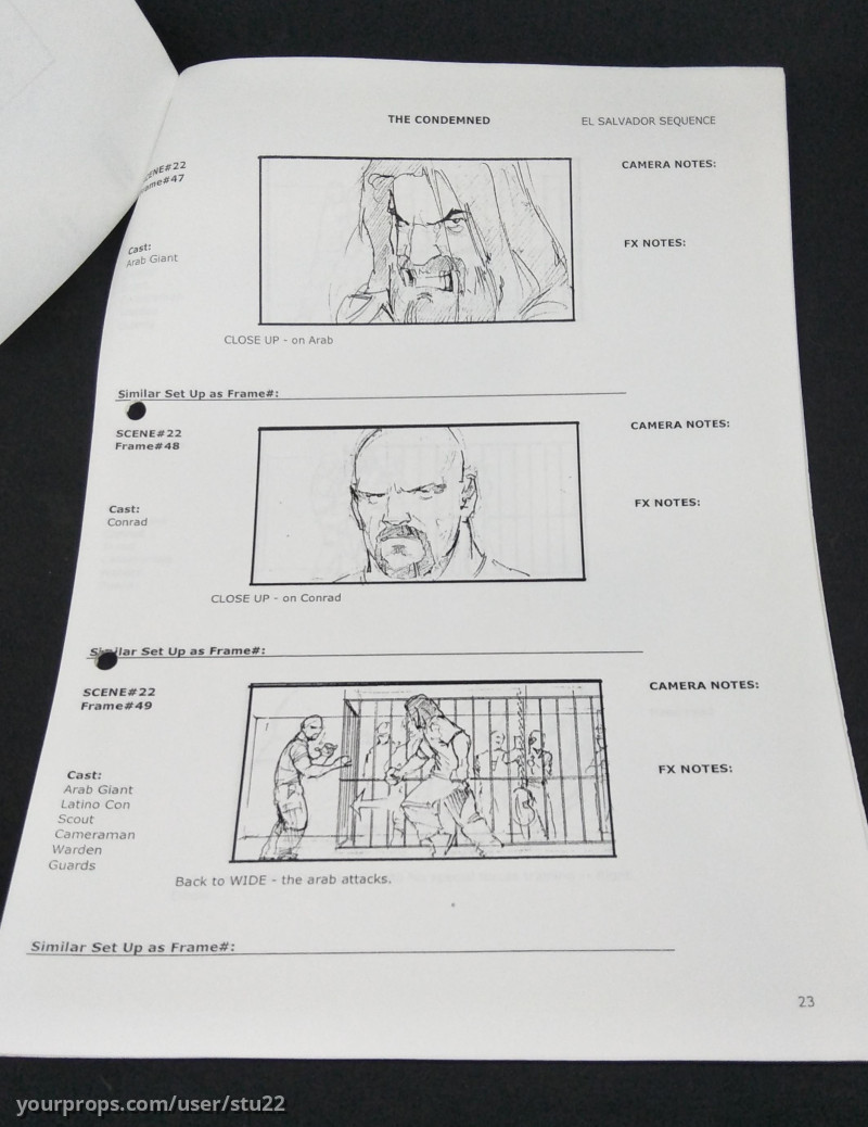 Set Of Production Storyboards "El Salvador Sequence". – The Condemned (2007) – image 2