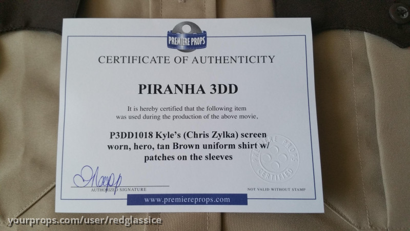 Kyle (Chris Zylka) Screen Worm Hero Uniform Shirt Movie Costume – Piranha 3DD (2012) – image 4