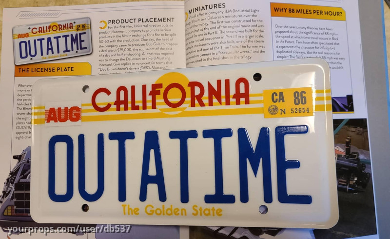 OUTATIME DeLorean License Plate – Back to the Future (1985) – image 4