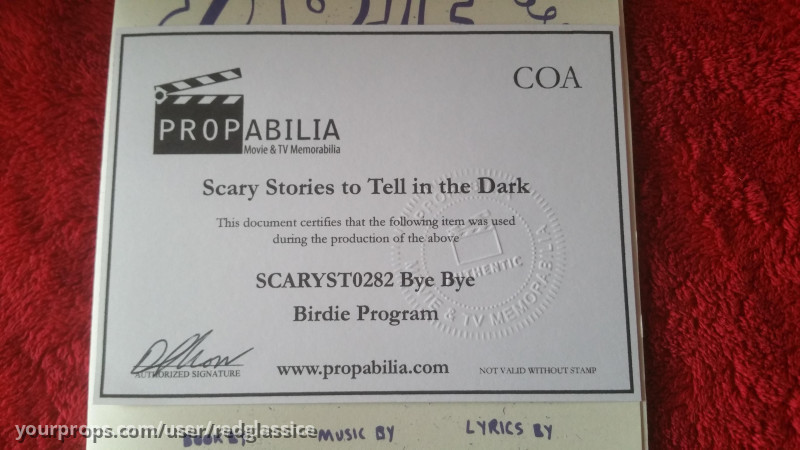 The Bye Bye Birdie Program Screen Used Hero Movie Prop – Scary Stories to Tell in the Dark (2019) – image 4