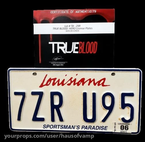 Production used license plate – True Blood (2008) – image 1