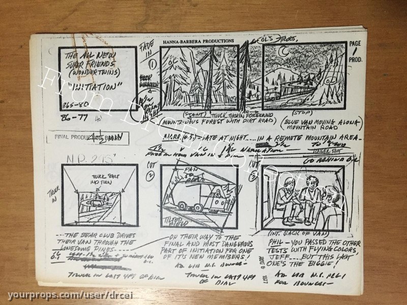 "Initiation" Storyboards – The All-New Super Friends Hour (1977) – image 1
