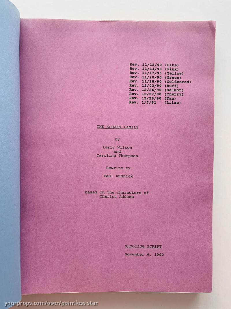 Shooting Script – The Addams Family (1991) – image 1