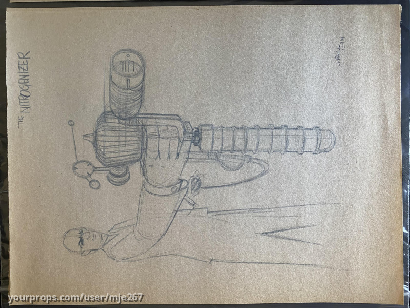 Hand-Drawn Concept Art of J, K, and Weapons by John Bell – Men in Black (1997) – image 4