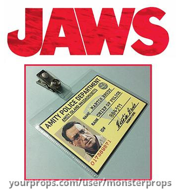JAWS MARTIN BRODY AMITY POLICE ID BADGE – Jaws (1975) – image 1