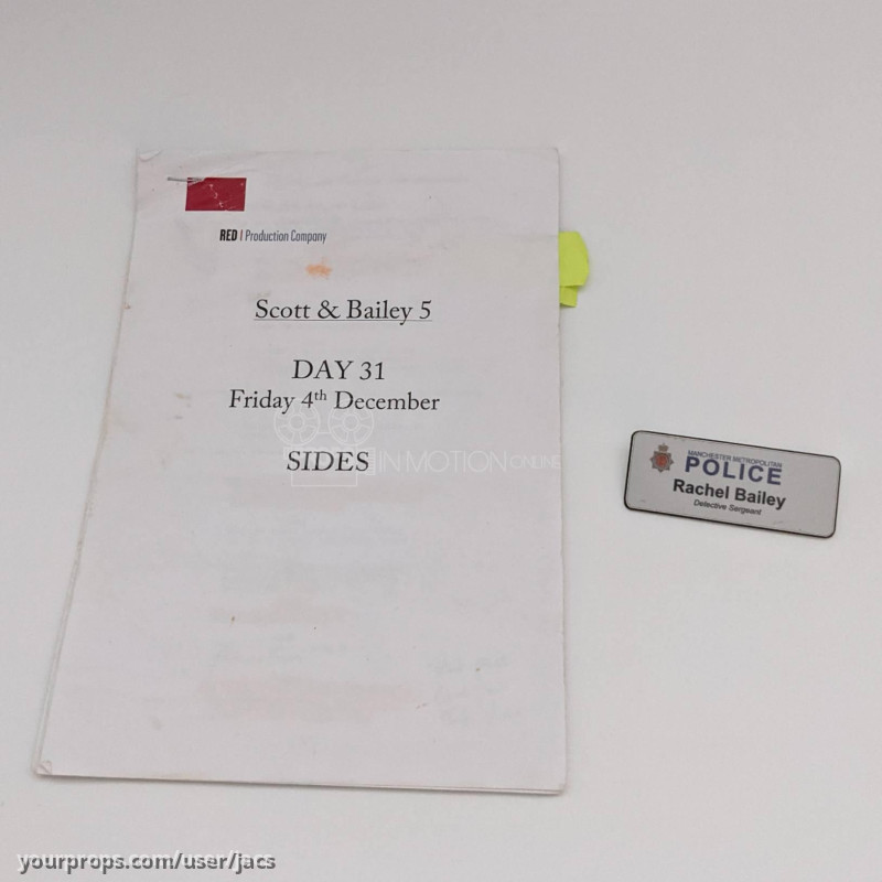 Rachel Bailey Name badge + Script sides – Scott & Bailey (2011) – image 1