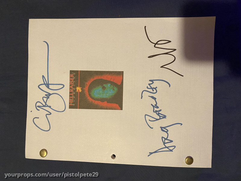 Hellraiser Bloodline screenplay signed by Clive Barker, Doug Bradley and Adam Scott – Hellraiser: Bloodline (1996) – image 1