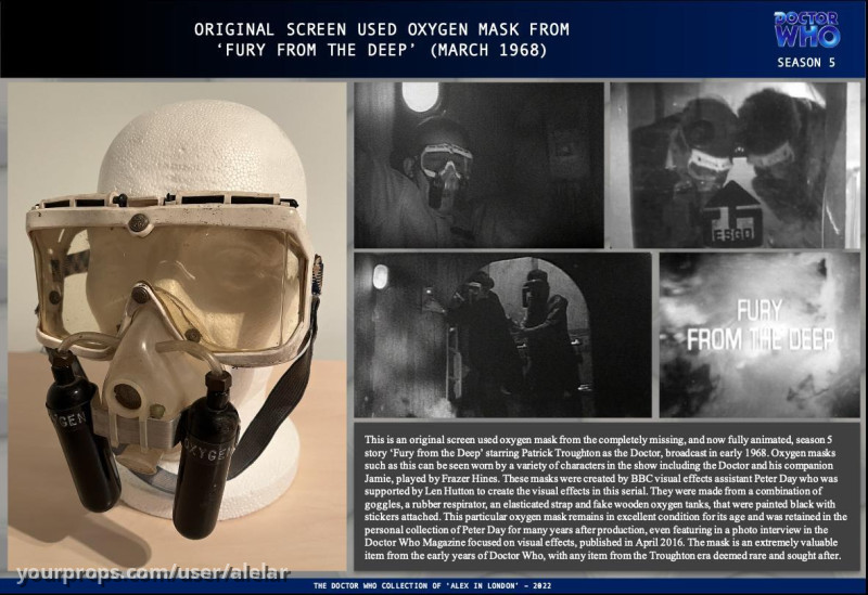 Oxygen mask from "Fury from the Deep" (March 1968) – Doctor Who (1963) – image 1