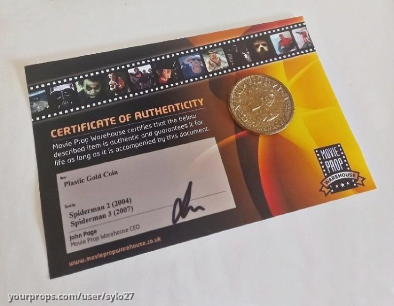 Plastic Gold Coin – Spider-Man 2 (2004) – image 2