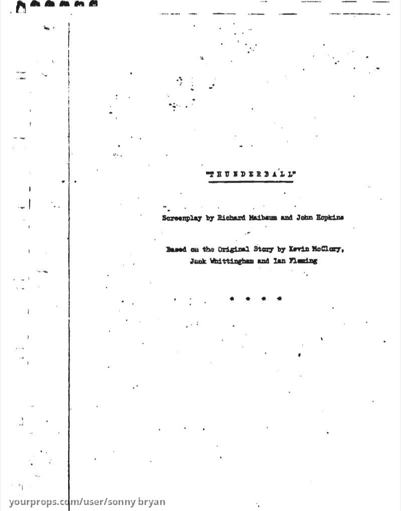 Unknown Draft Script – Thunderball (1965) – image 1