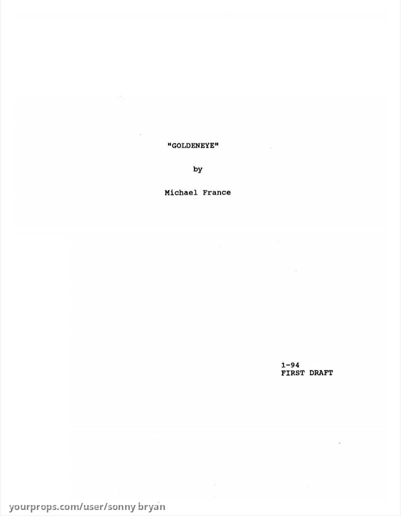 First Draft script Dated 01/94 – GoldenEye (1995) – image 1