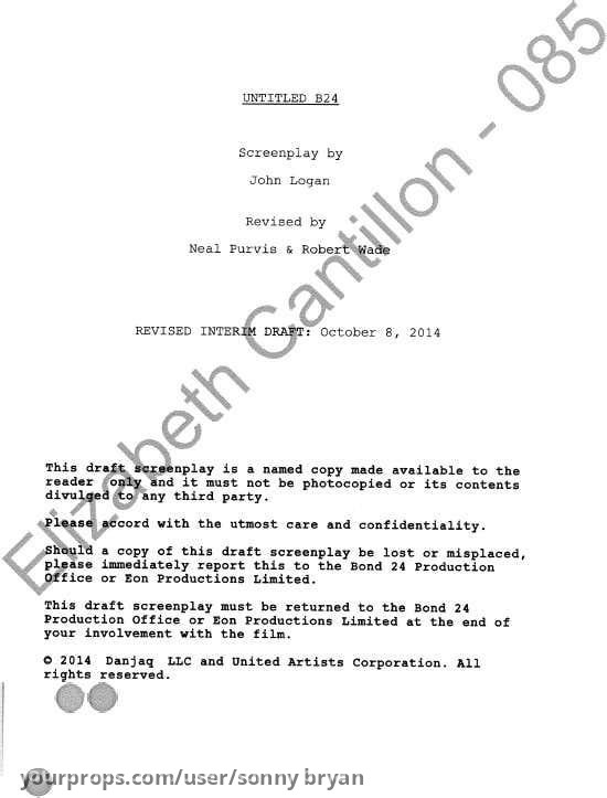 UntitledBond24 Script 10/08/14 – Spectre (2015) – image 1