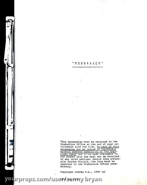 Script Dated 05/19/78 – Moonraker (1979) – image 1