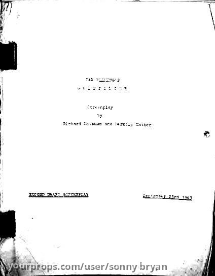 Second Draft Script Dated 09/23/65 – Goldfinger (1964) – image 1