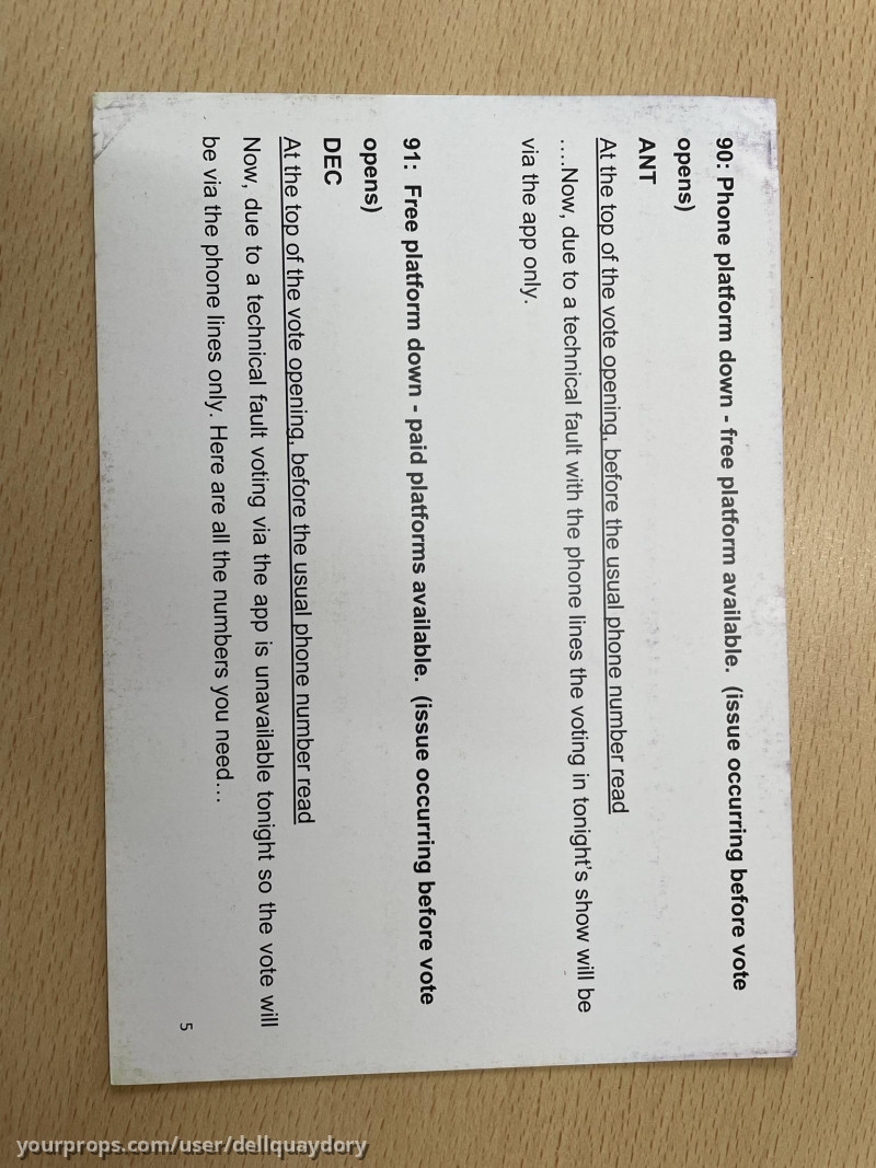 Original Continuity Cue Card – image 1
