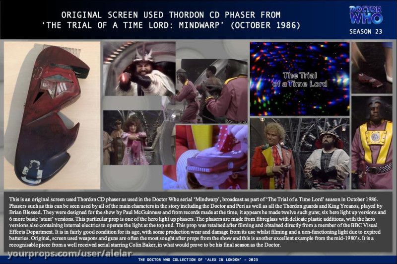 Thordon CD phaser from \"The Trial of a Time Lord: Mindwarp\" (October 1986) – Doctor Who (1963) – image 1