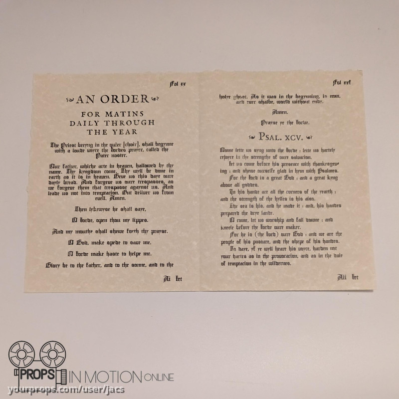 Book of Common Prayer Insert page – Becoming Elizabeth (2022) – image 1