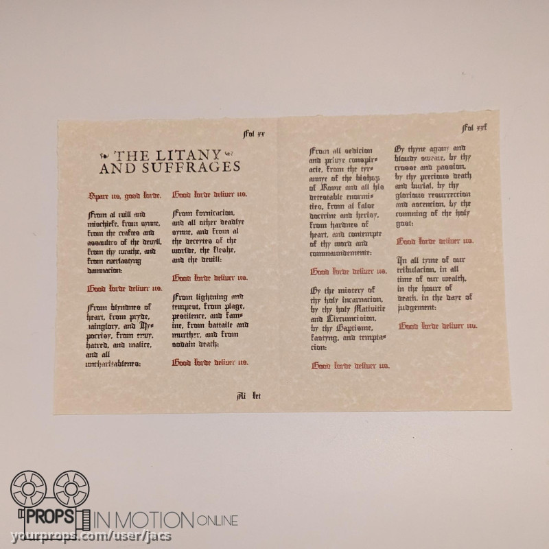 Book of Common Prayer Insert page – Becoming Elizabeth (2022) – image 1