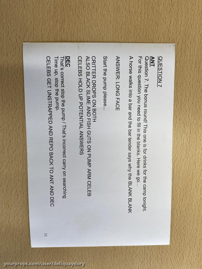 Original Cue Card – image 1