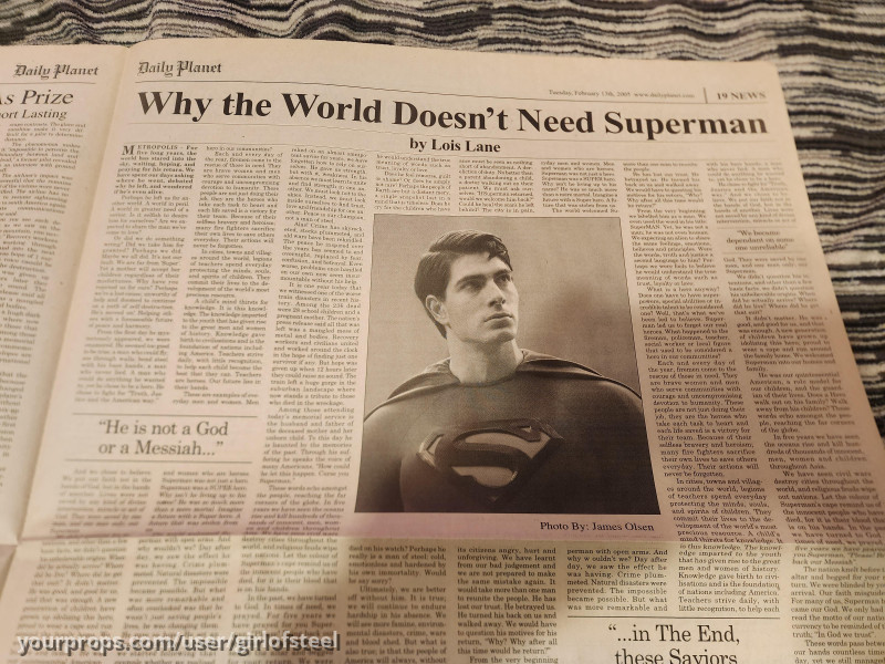 Superman Returns Daily Planet newspaper (man of steel is back) and why world don\'t ne – Superman Returns (2006) – image 2