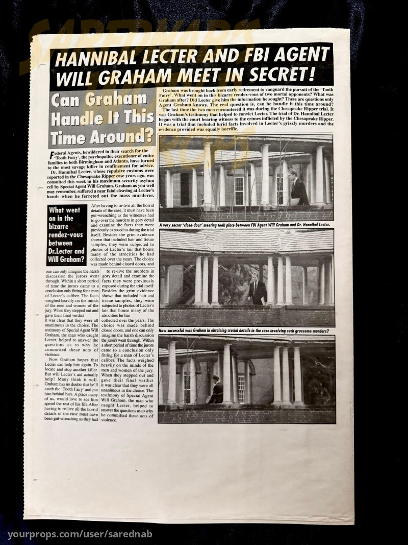 ‘Red Dragon’ – Hannibal Lecter Newspaper – Red Dragon (2002) – image 3