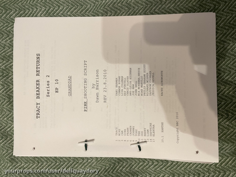 Original shooting script – Tracy Beaker Returns (2010) – image 1