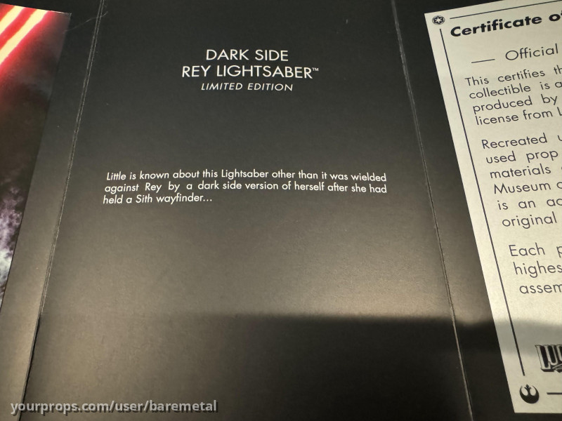 EFX Collectibles Dark Side Rey Lightsaber Limited Edition (LE) Daisy Ridley 78/500 – Star Wars: Episode IX - The Rise of Skywalker (2019) – image 2