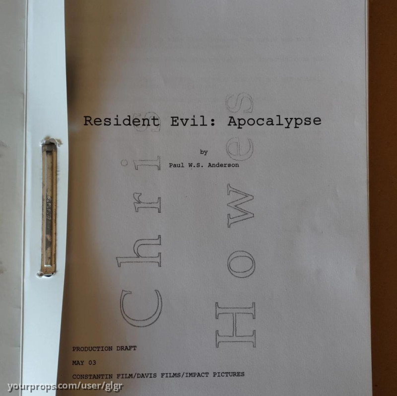 Production Draft Script – Resident Evil: Apocalypse (2004) – image 1