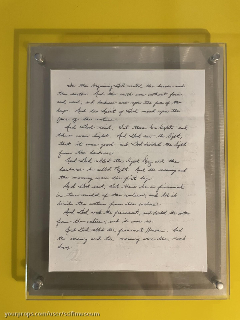 Handwritten Bible page – The Book of Eli (2010) – image 1
