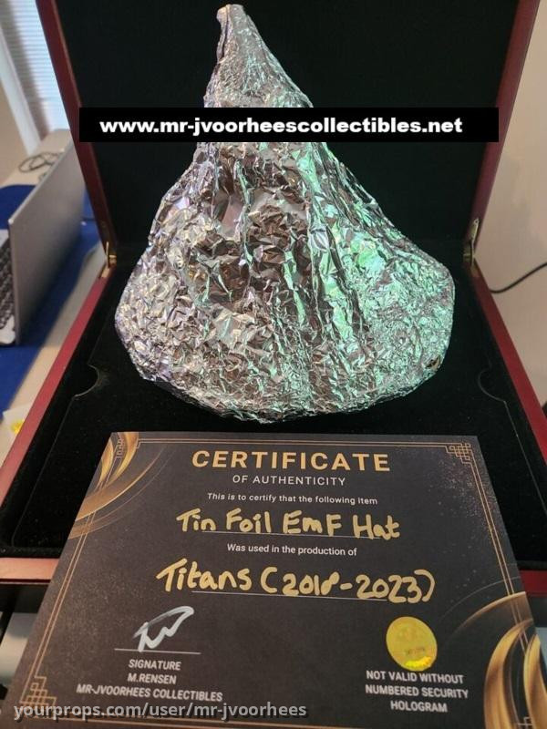 DC Universe Titans Original Screen Used Tin Foil EMF Hat Prop – Titans (2018) – image 1