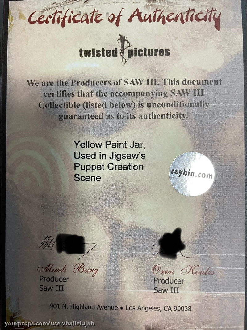 Yellow Paint Jar – Saw III (2006) – image 2