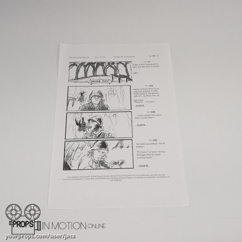 Storyboard – Alice Through the Looking Glass (2016) – image 1